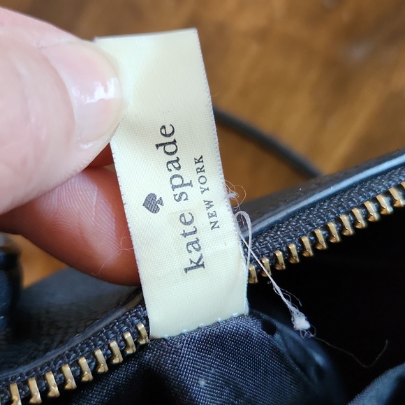 Kate Spade NY Jackson Black Pebbled Leather Crossbody Bag Purse Top Zip - Picture 6 of 12